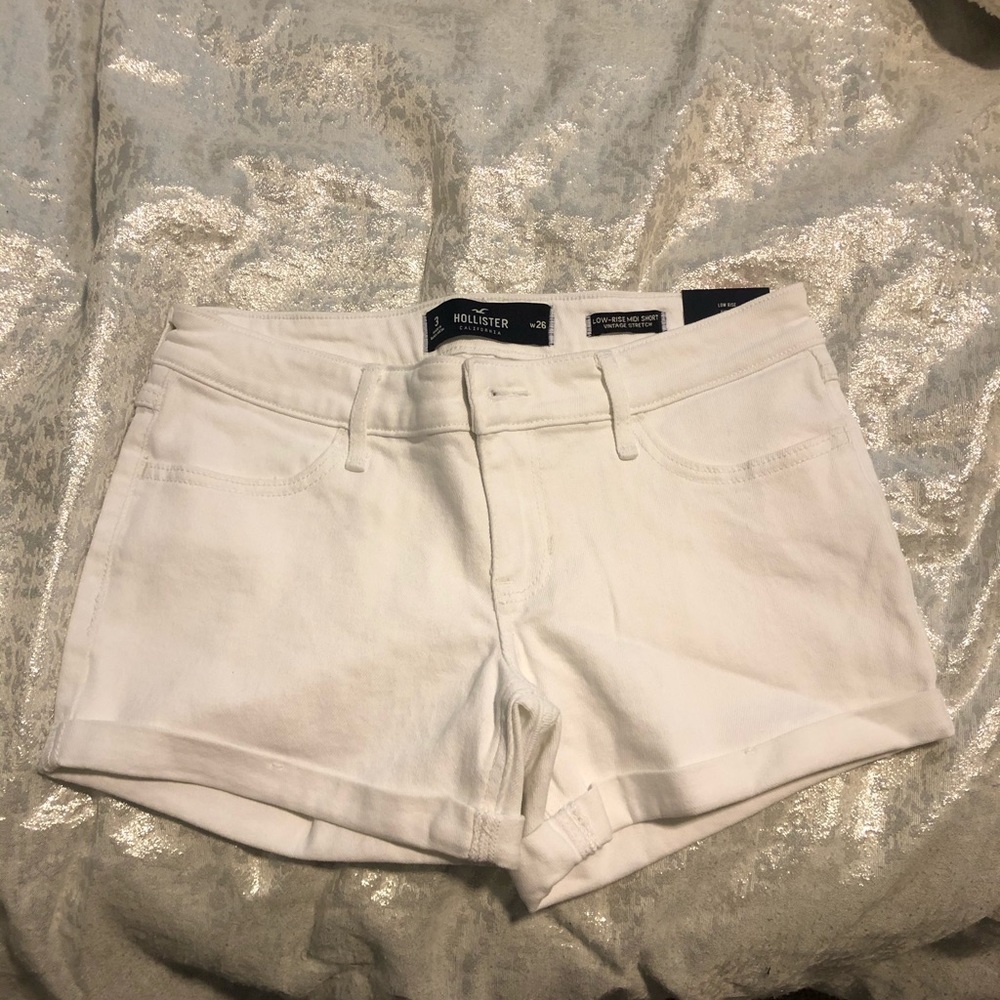 White jean shorts